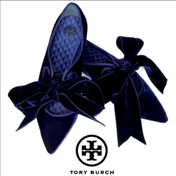 Tory Burch Tie Up Velvet flat - Picture 1 of 4